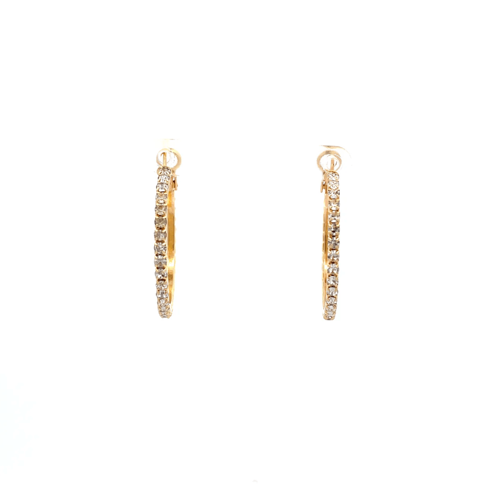 The One Jewelry Bling Bling Rhinestone Hoop Earrings - 20mm - Beauty Exchange Beauty Supply
