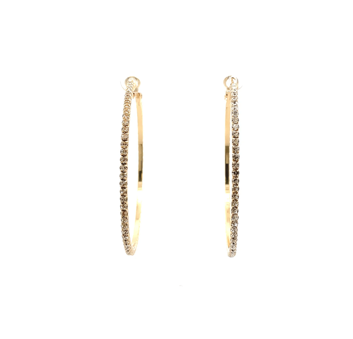 The One Jewelry Bling Bling Rhinestone Hoop Earrings - 20mm - Beauty Exchange Beauty Supply