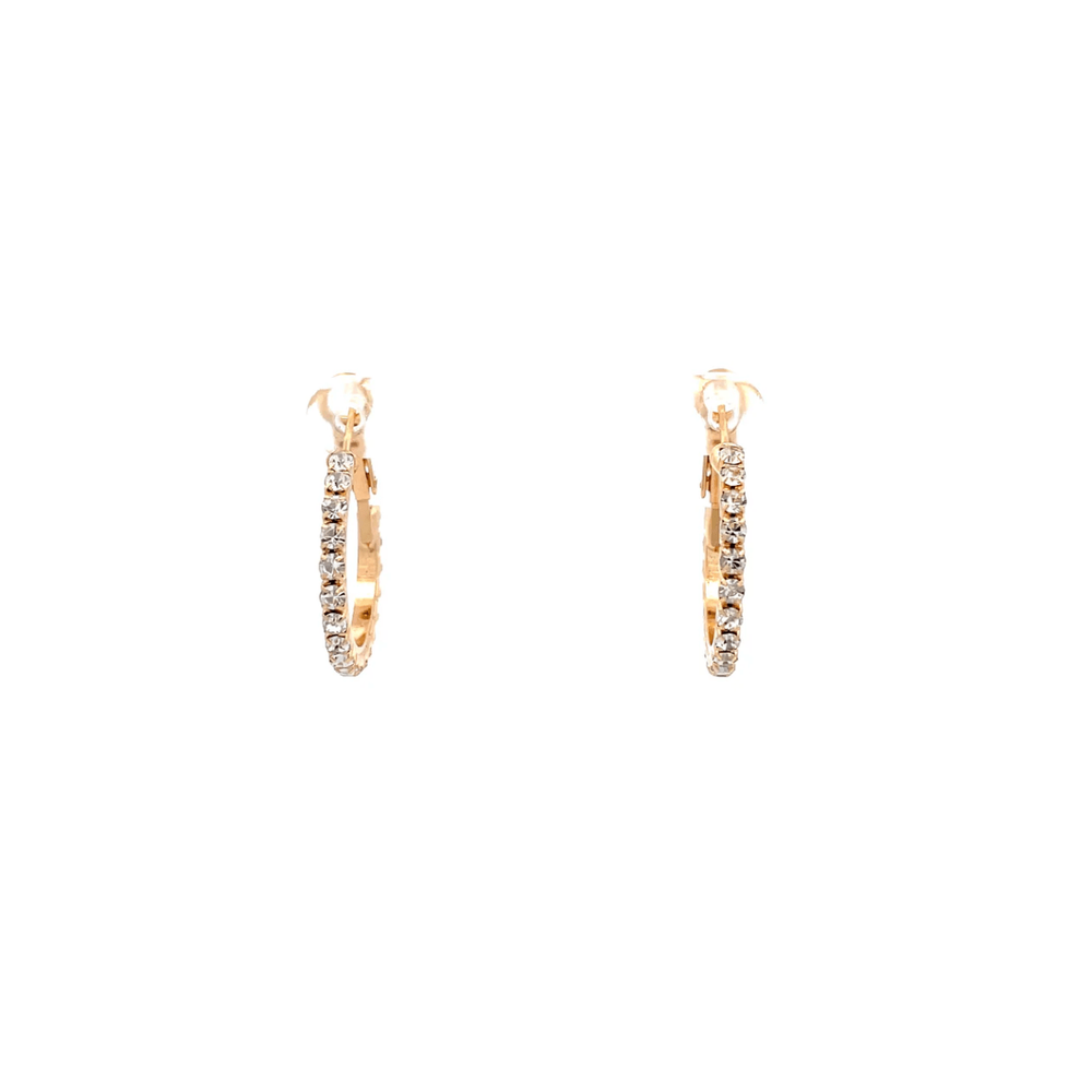 The One Jewelry Bling Bling Rhinestone Hoop Earrings - 20mm - Beauty Exchange Beauty Supply