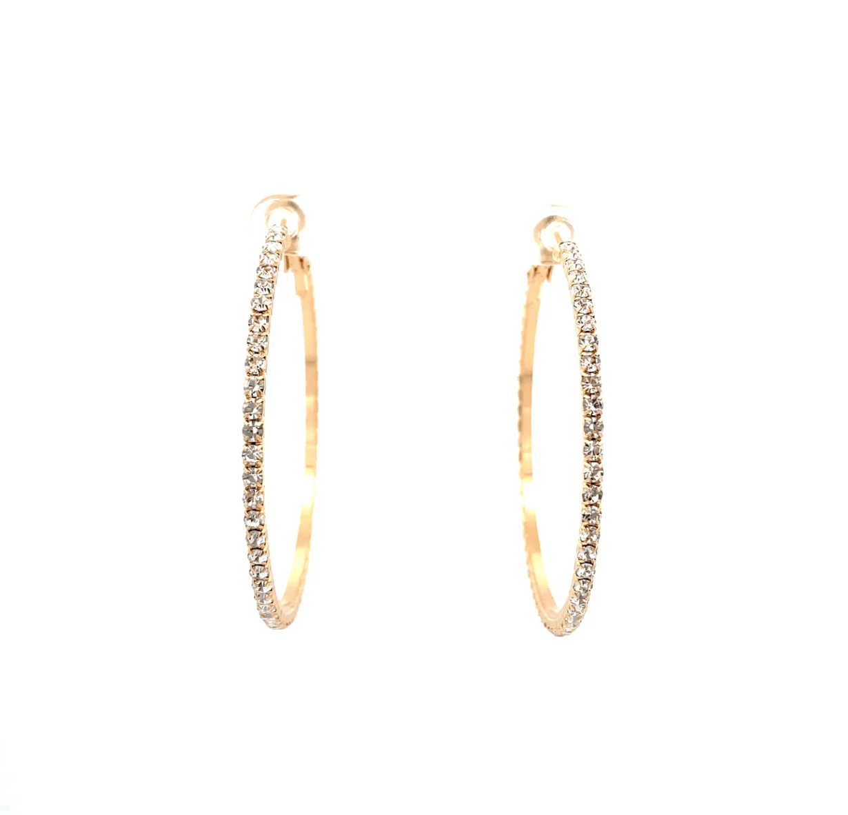 The One Jewelry Bling Bling Rhinestone Hoop Earrings - 20mm - Beauty Exchange Beauty Supply