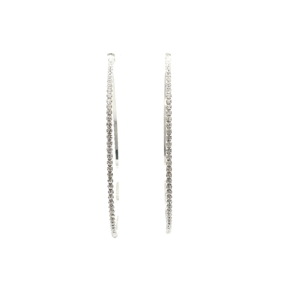 The One Jewelry Bling Bling Rhinestone Hoop Earrings - 20mm - Beauty Exchange Beauty Supply
