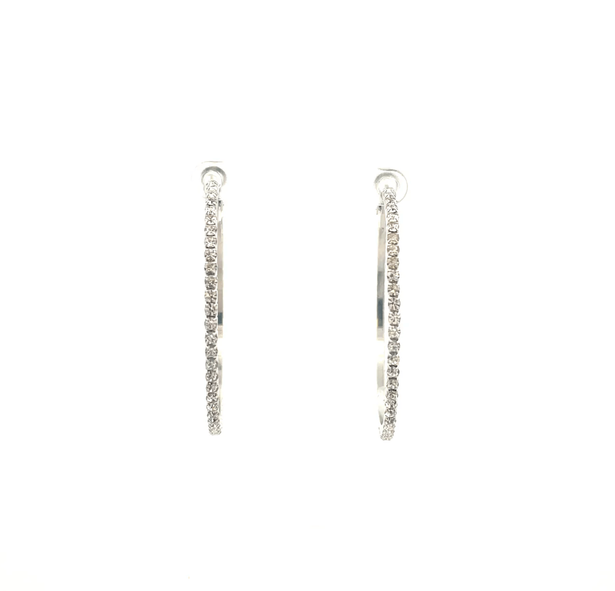 The One Jewelry Bling Bling Rhinestone Hoop Earrings - 20mm - Beauty Exchange Beauty Supply