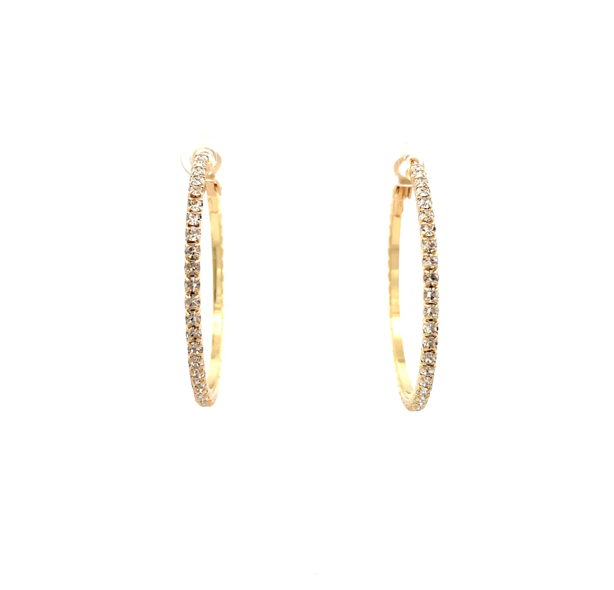 The One Jewelry Bling Bling Rhinestone Hoop Earrings - 20mm - Beauty Exchange Beauty Supply