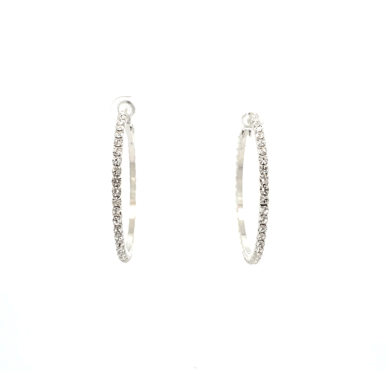 The One Jewelry Bling Bling Rhinestone Hoop Earrings - 20mm - Beauty Exchange Beauty Supply