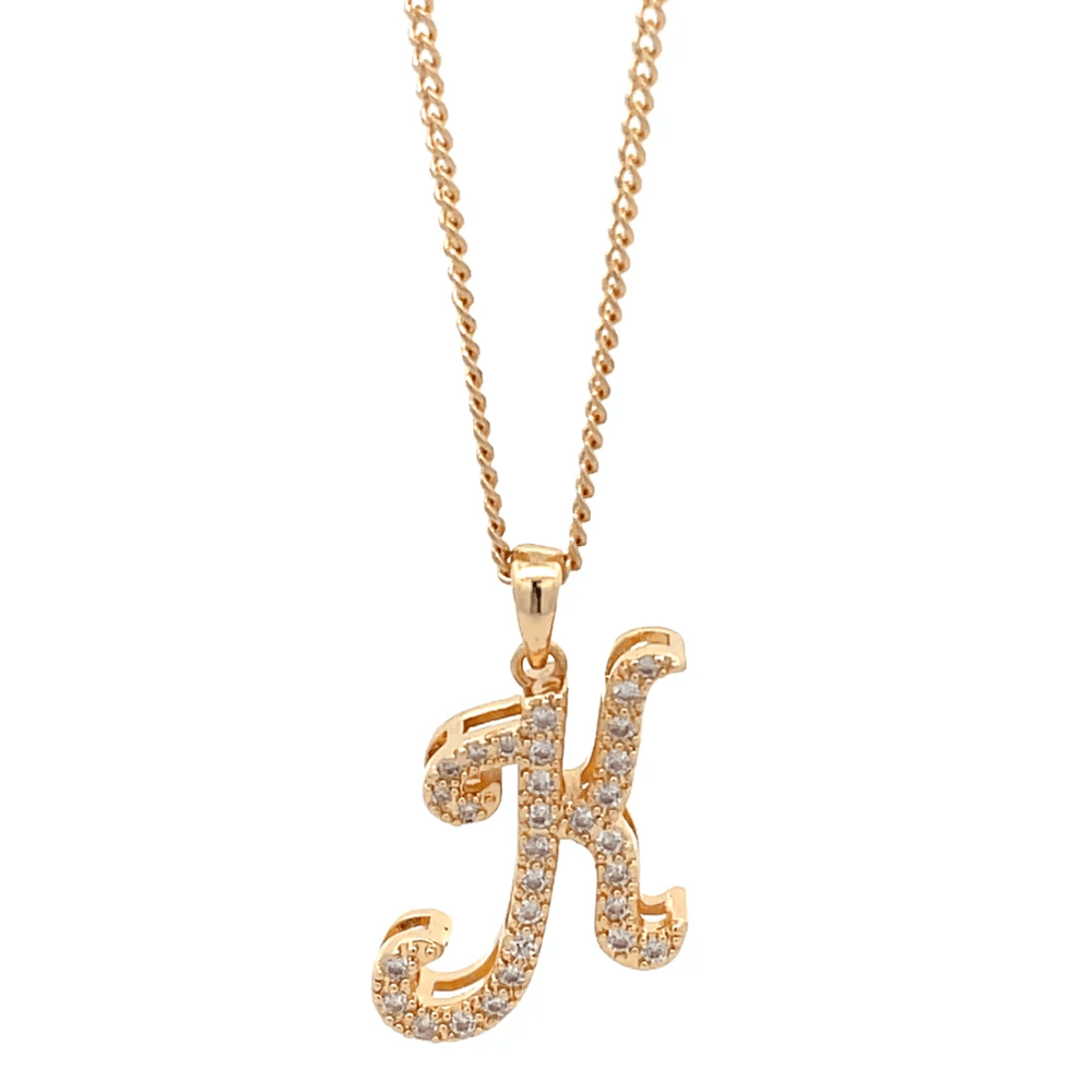 The One Jewelry Fancy Stone Initial Necklace - Letter Pendant - Beauty Exchange Beauty Supply
