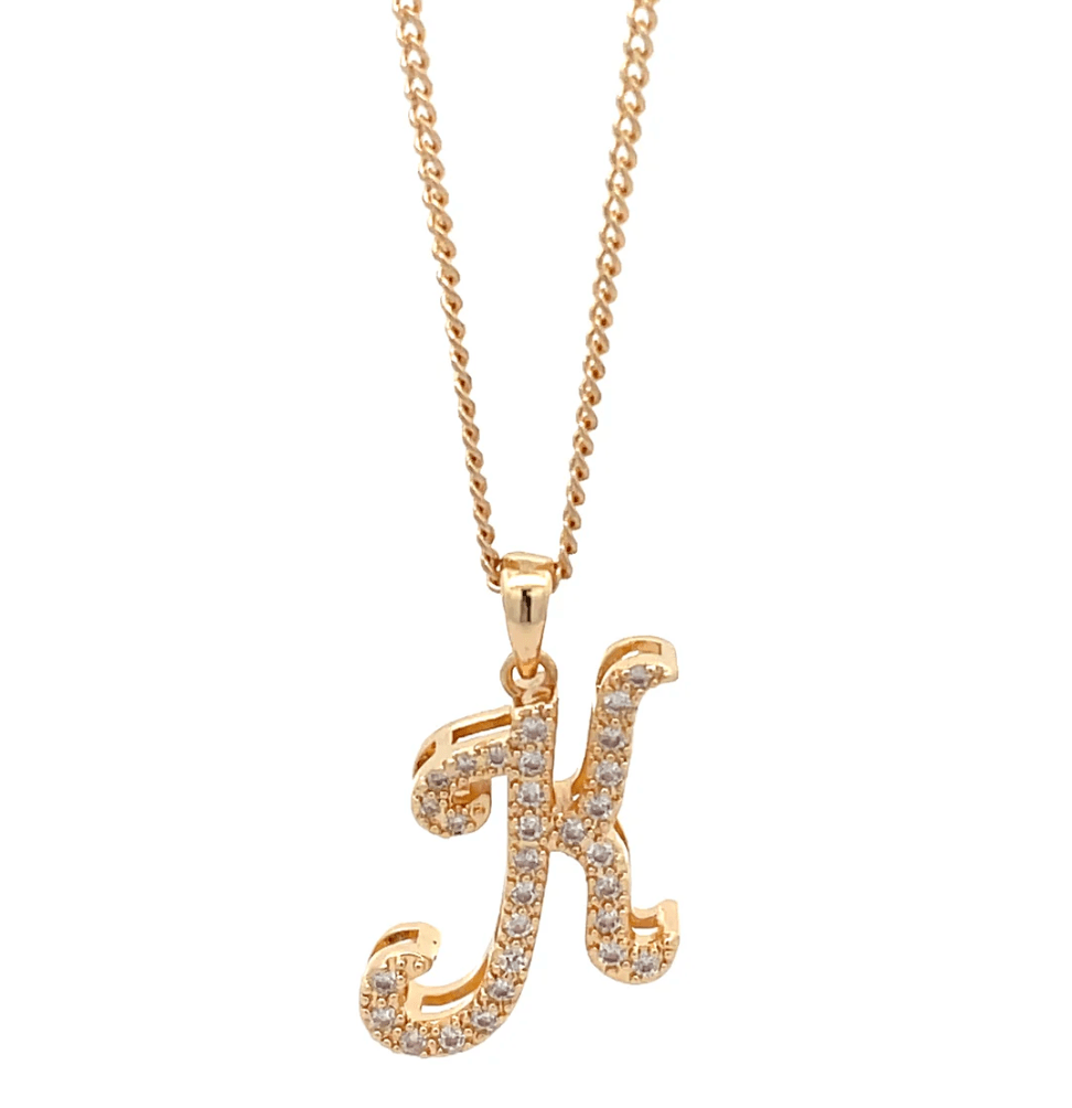 The One Jewelry Fancy Stone Initial Necklace - Letter Pendant - Beauty Exchange Beauty Supply