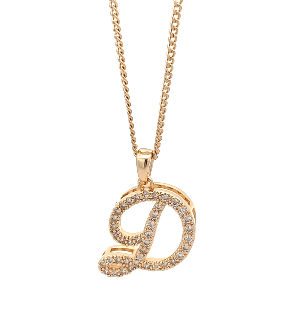The One Jewelry Fancy Stone Initial Necklace - Letter Pendant - Beauty Exchange Beauty Supply