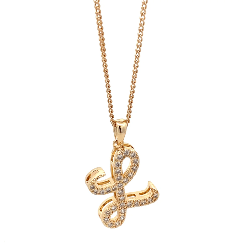 The One Jewelry Fancy Stone Initial Necklace - Letter Pendant - Beauty Exchange Beauty Supply