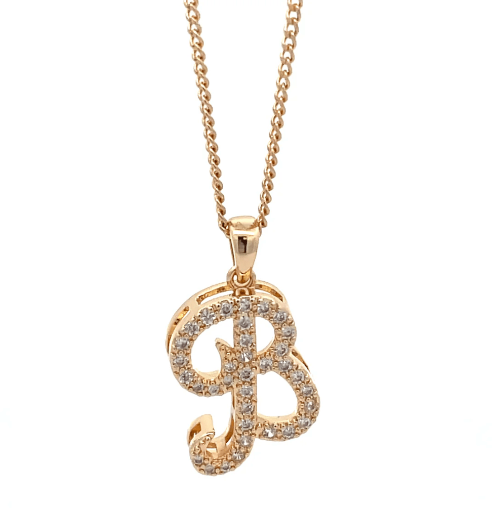 The One Jewelry Fancy Stone Initial Necklace - Letter Pendant - Beauty Exchange Beauty Supply