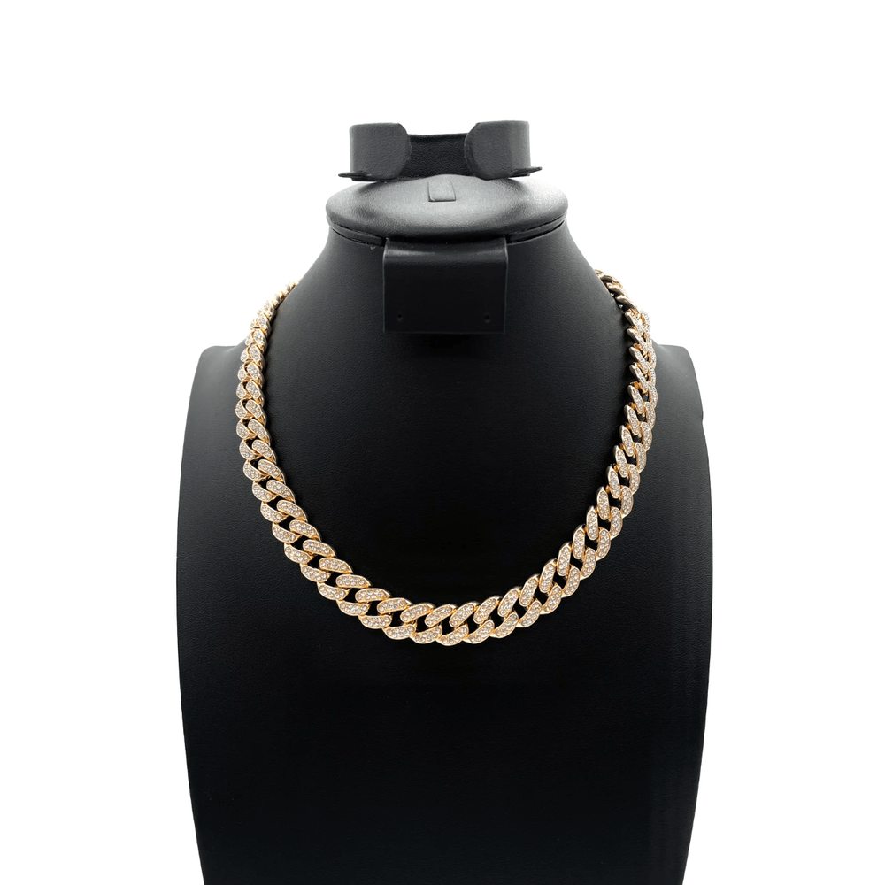 The One Jewelry Iced Out Diamond Gold Necklace - 12 Styles - Beauty Exchange Beauty Supply