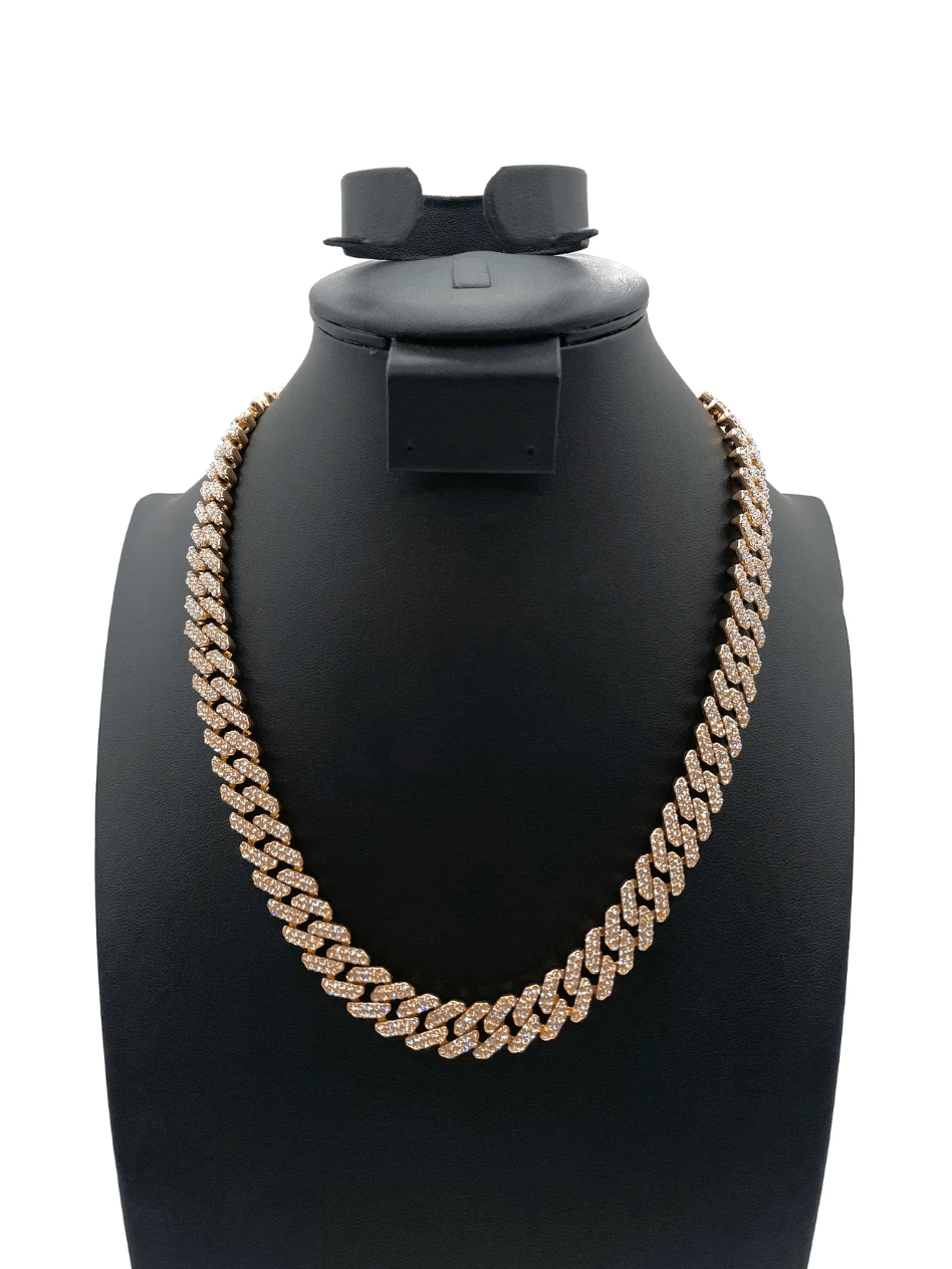 The One Jewelry Iced Out Diamond Gold Necklace - 12 Styles - Beauty Exchange Beauty Supply