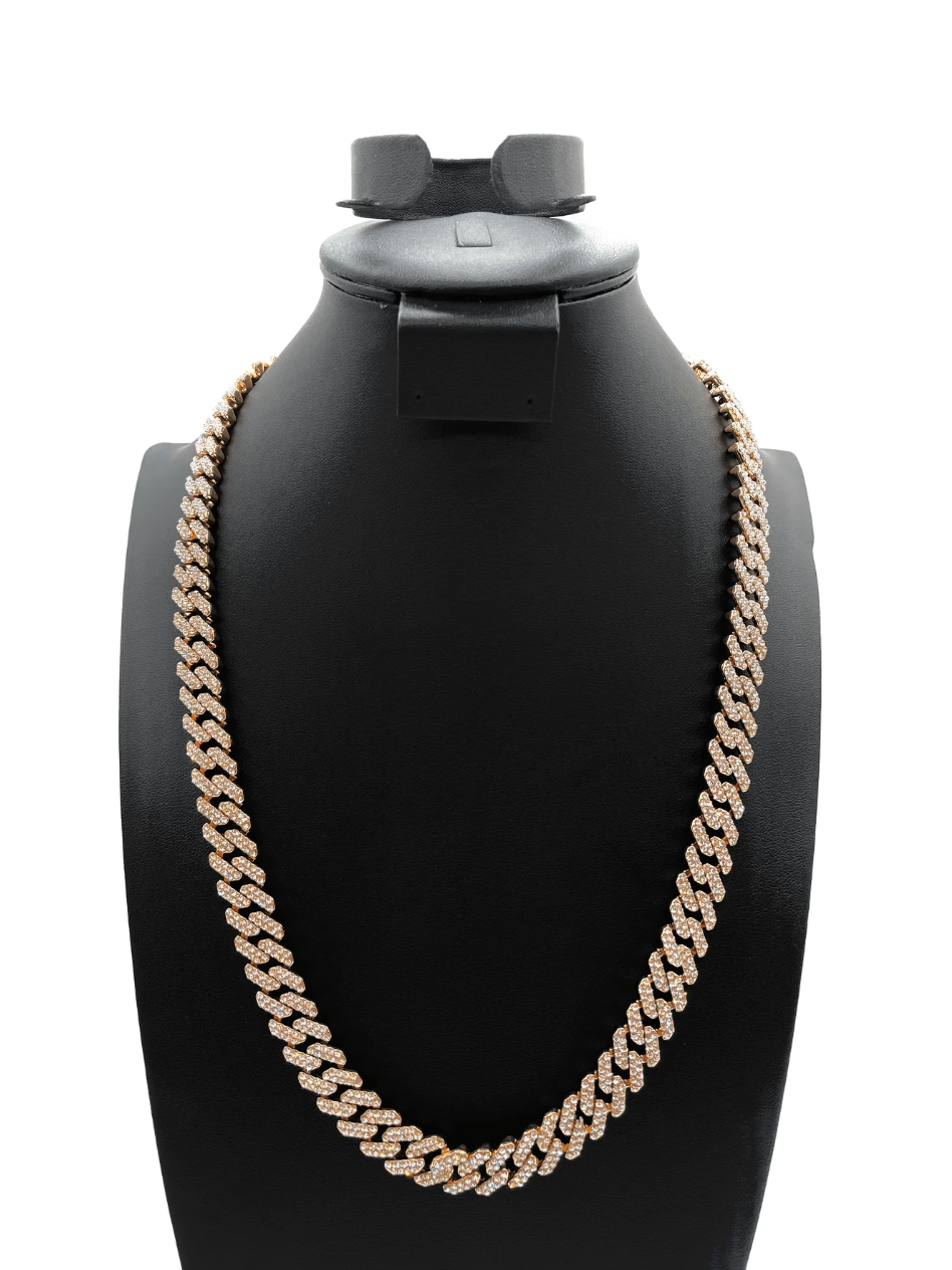 The One Jewelry Iced Out Diamond Gold Necklace - 12 Styles - Beauty Exchange Beauty Supply