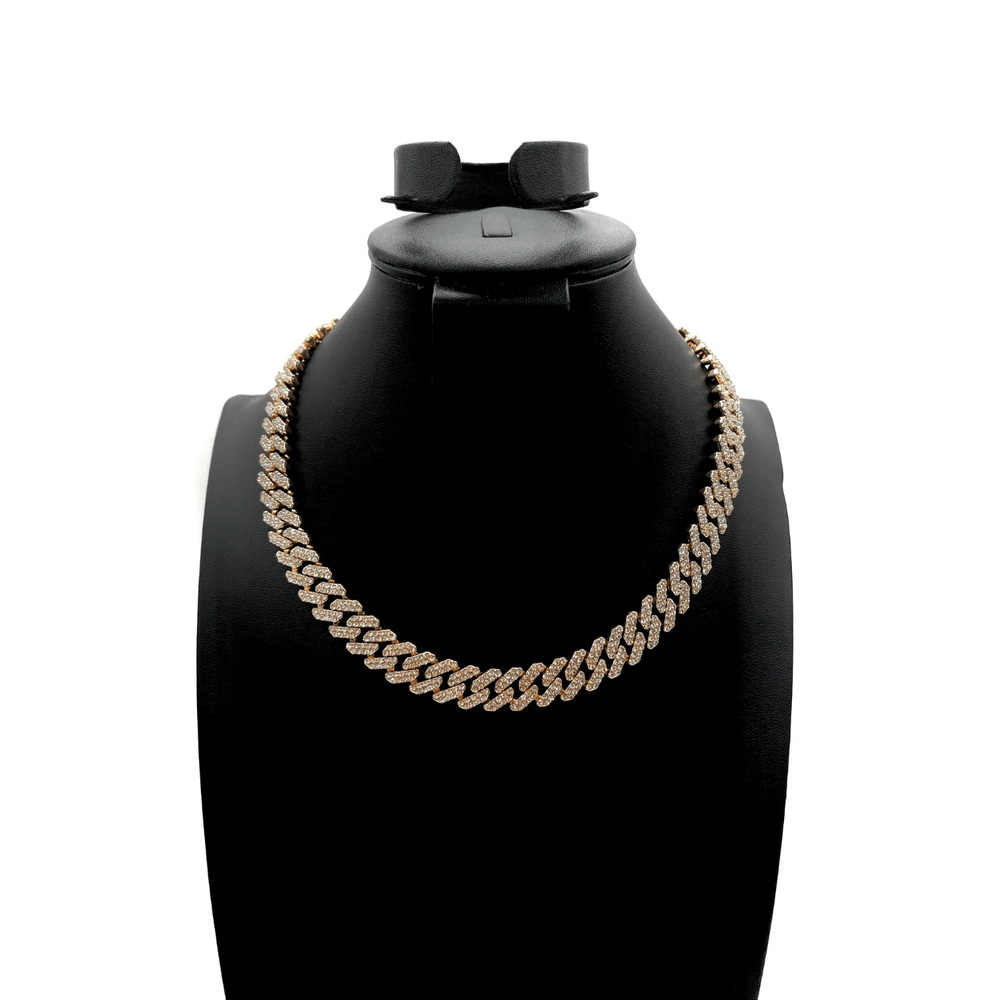 The One Jewelry Iced Out Diamond Gold Necklace - 12 Styles - Beauty Exchange Beauty Supply