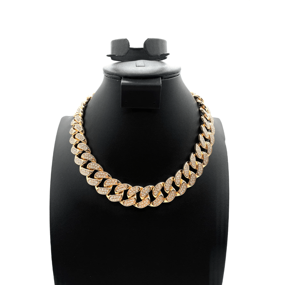 The One Jewelry Iced Out Diamond Gold Necklace - 12 Styles - Beauty Exchange Beauty Supply