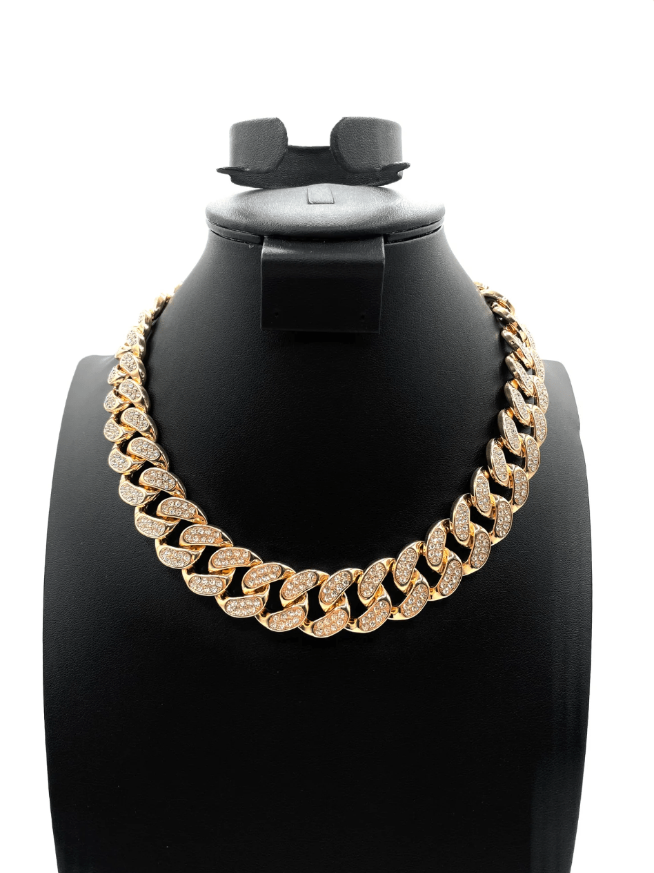 The One Jewelry Iced Out Diamond Gold Necklace - 12 Styles - Beauty Exchange Beauty Supply