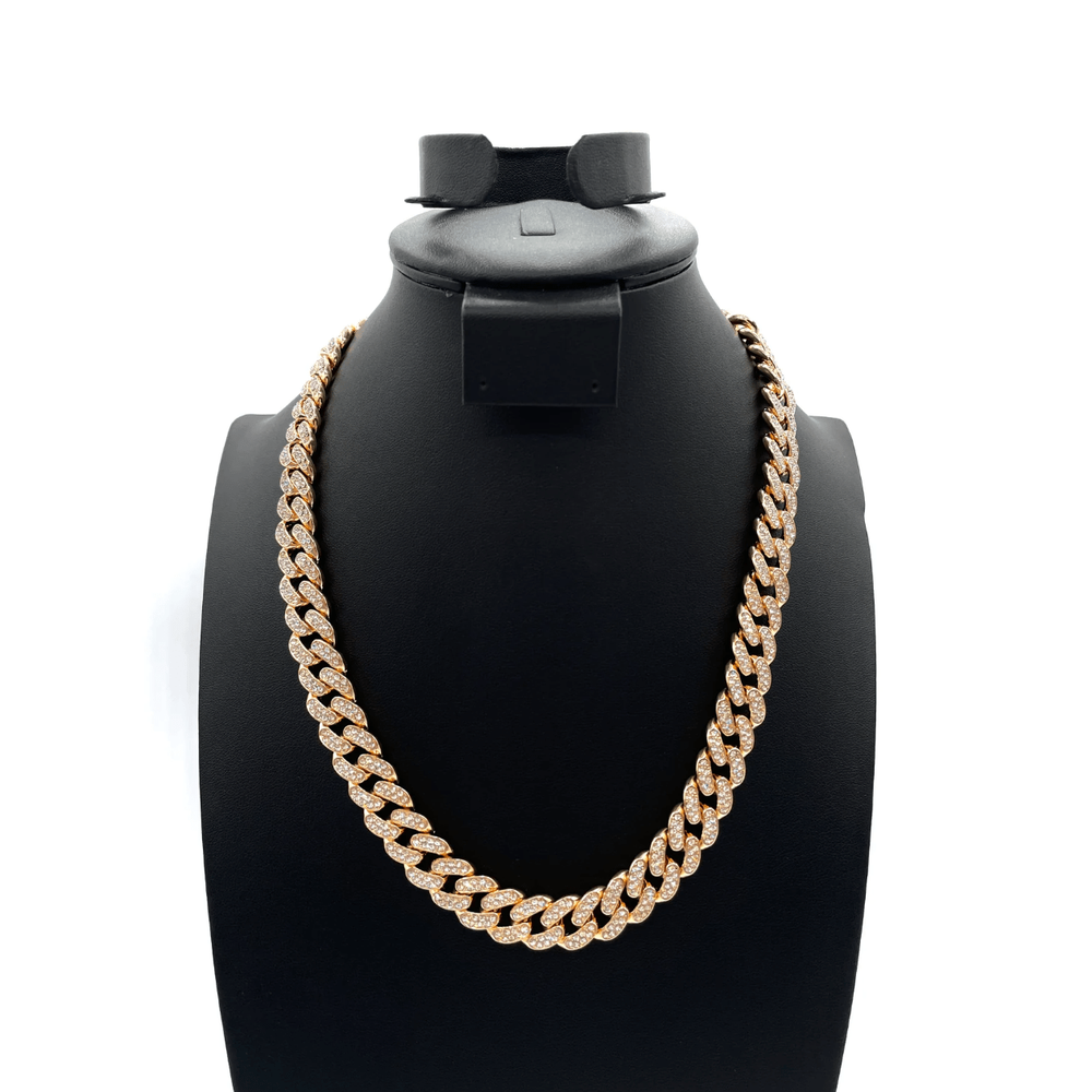 The One Jewelry Iced Out Diamond Gold Necklace - 12 Styles - Beauty Exchange Beauty Supply