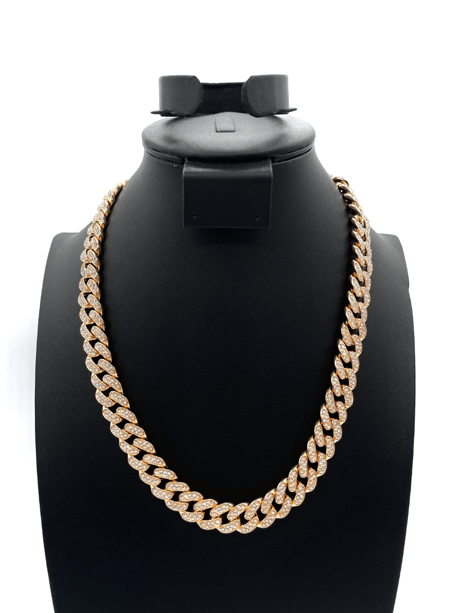 The One Jewelry Iced Out Diamond Gold Necklace - 12 Styles - Beauty Exchange Beauty Supply