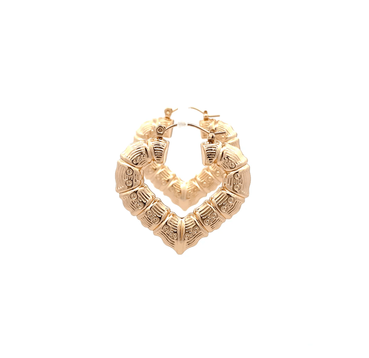The One Jewelry New Bamboo Heart Earrings - Gold Style - Beauty Exchange Beauty Supply