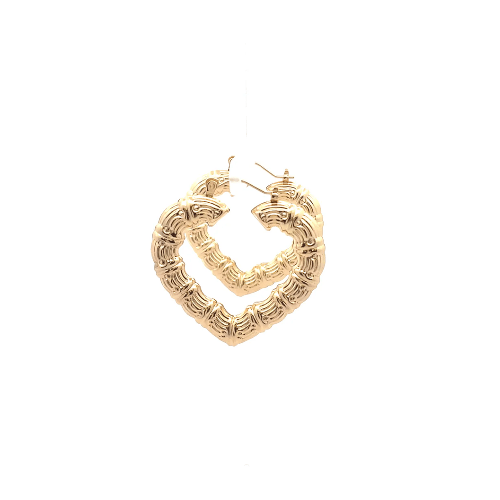 The One Jewelry New Bamboo Heart Earrings - Gold Style - Beauty Exchange Beauty Supply