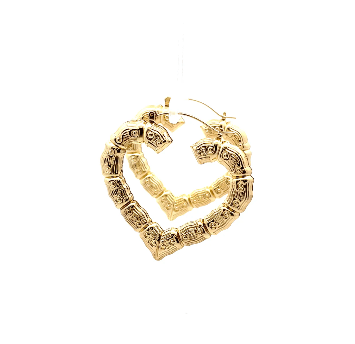 The One Jewelry New Bamboo Heart Earrings - Gold Style - Beauty Exchange Beauty Supply