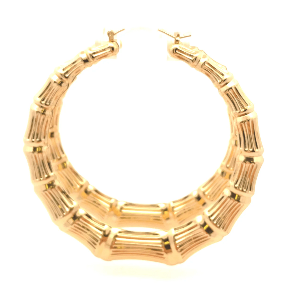 The One Jewelry New Bamboo Hoop Earrings 21mm - Gold Style - Beauty Exchange Beauty Supply