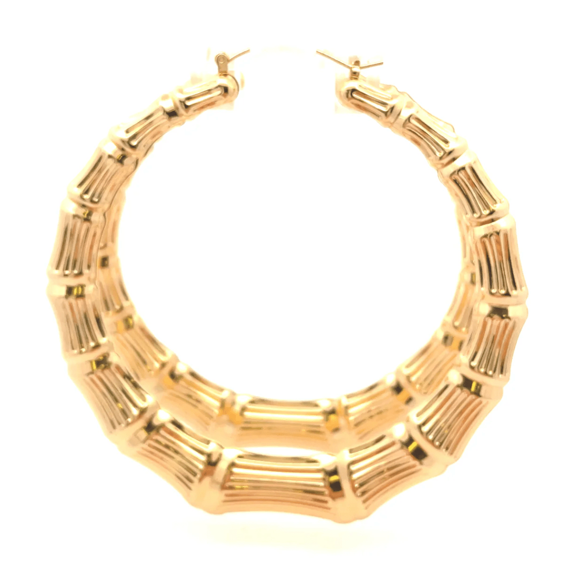 The One Jewelry New Bamboo Hoop Earrings 21mm - Gold Style - Beauty Exchange Beauty Supply