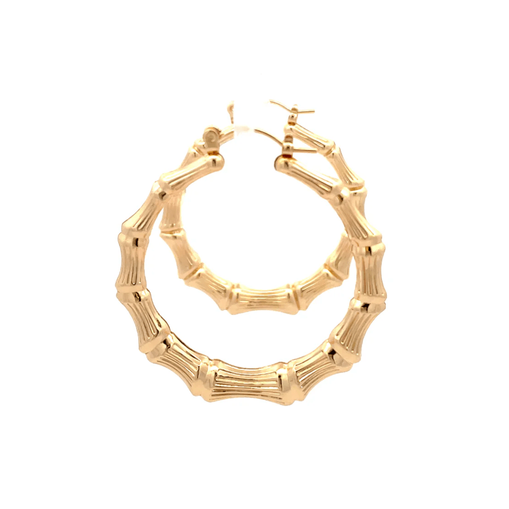 The One Jewelry New Bamboo Hoop Earrings 21mm - Gold Style - Beauty Exchange Beauty Supply