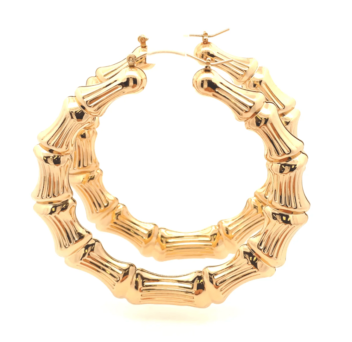The One Jewelry New Bamboo Hoop Earrings 21mm - Gold Style - Beauty Exchange Beauty Supply