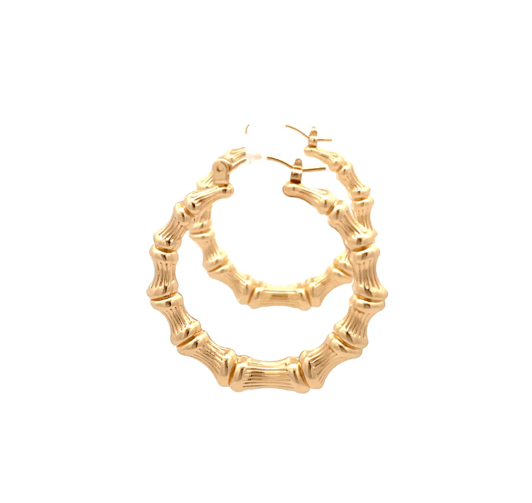 The One Jewelry New Bamboo Hoop Earrings 21mm - Gold Style - Beauty Exchange Beauty Supply