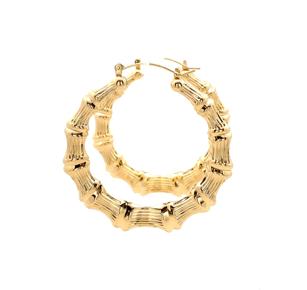 The One Jewelry New Bamboo Hoop Earrings 21mm - Gold Style - Beauty Exchange Beauty Supply