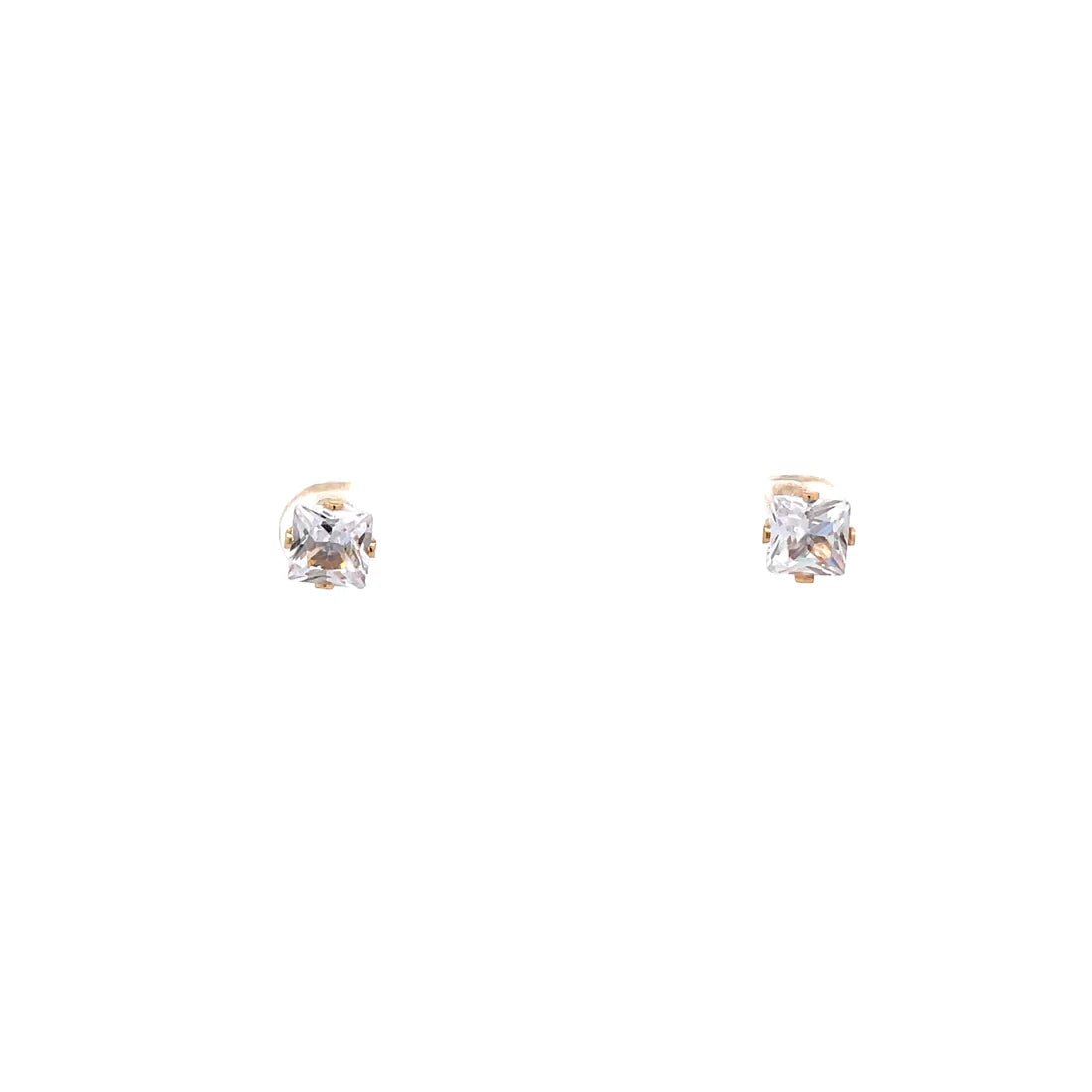 The One Jewelry Screw Back CZ Square Earrings - Beauty Exchange Beauty Supply