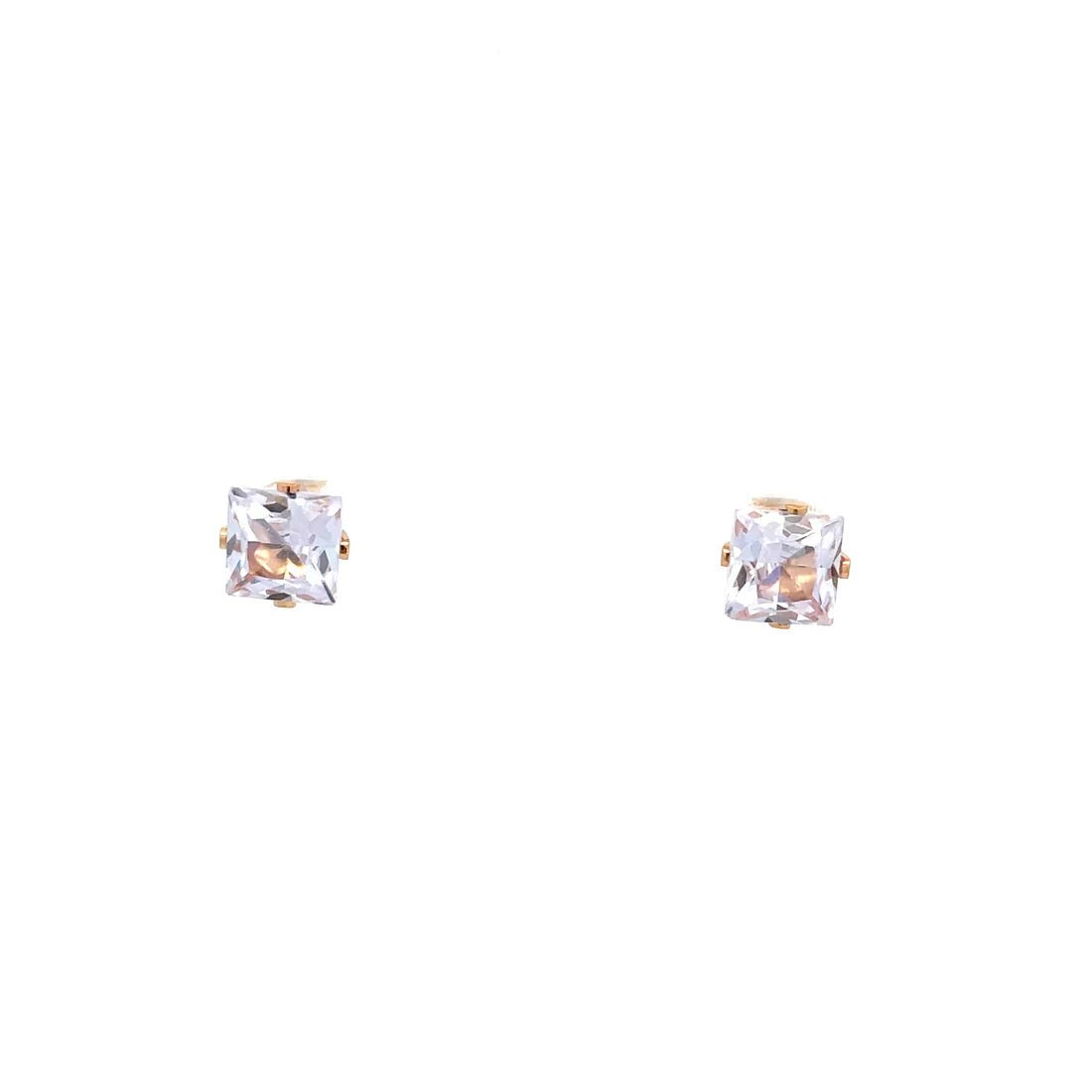 The One Jewelry Screw Back CZ Square Earrings - Beauty Exchange Beauty Supply