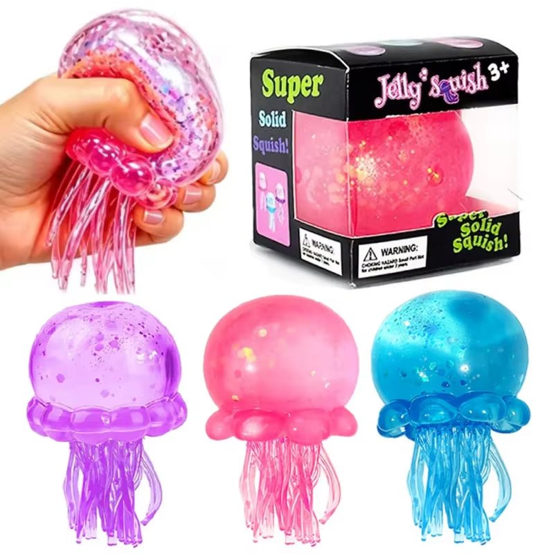 Transparent Glitter Jellyfish Squishy Toy - Beauty Exchange Beauty Supply