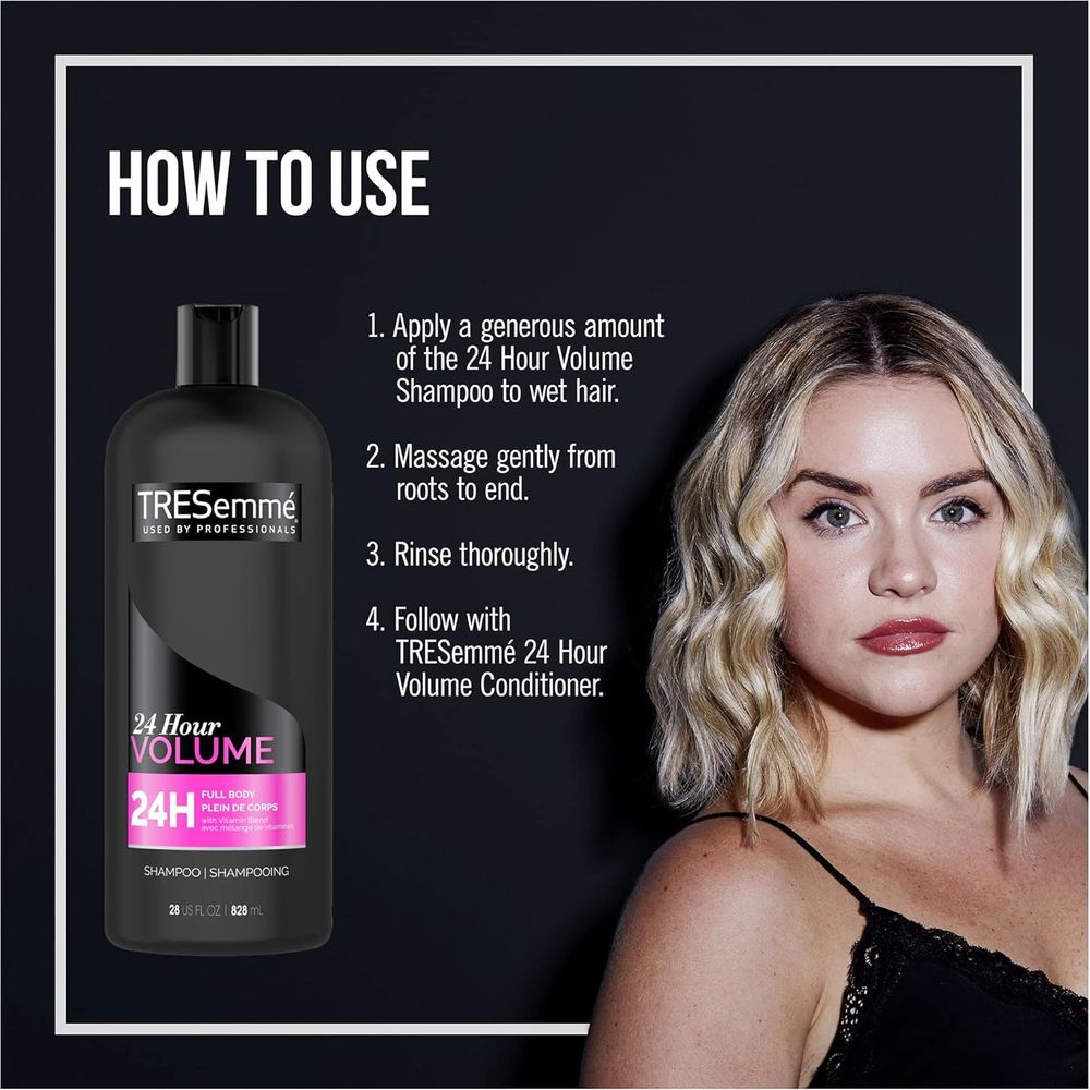 TRESemmé 24 Hour Volumizing Shampoo & Conditioner Set – With Collagen & Vitamin Blend – 28 fl oz Each - Beauty Exchange Beauty Supply