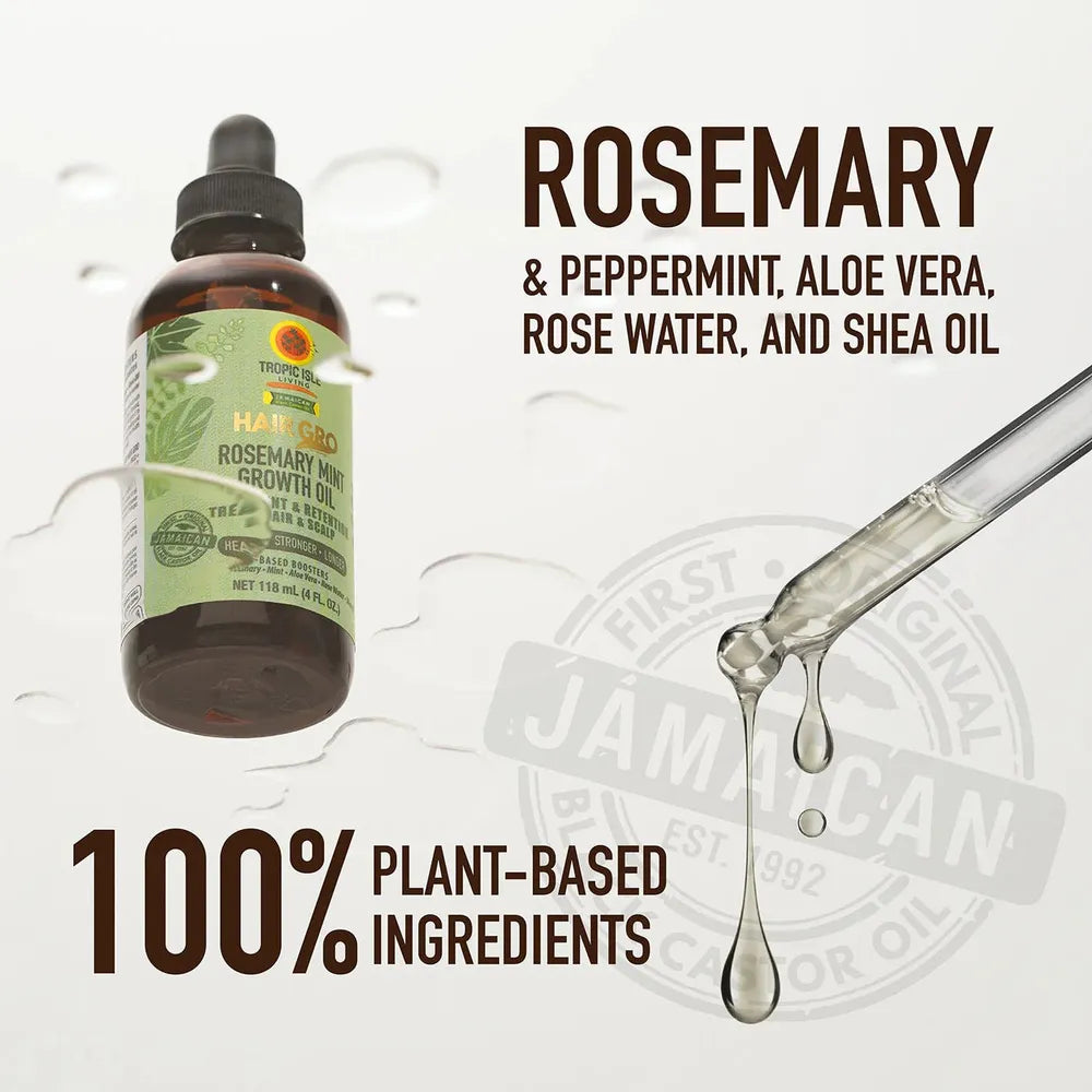 Tropic Isle Hair Gro Rosemary Mint Growth Oil – 4 oz - Beauty Exchange Beauty Supply