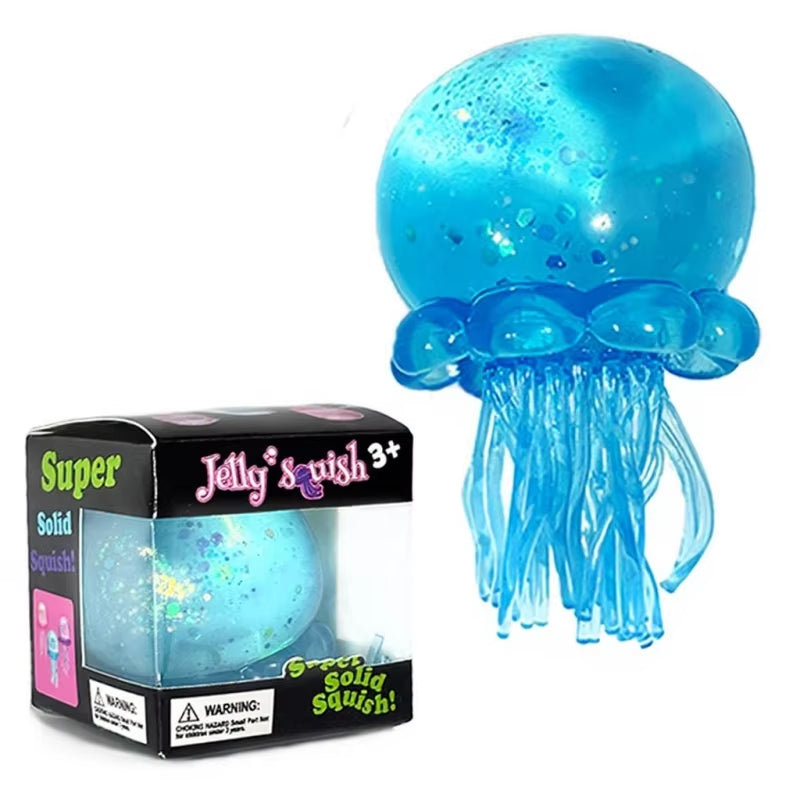 Transparent Glitter Jellyfish Squishy Toy