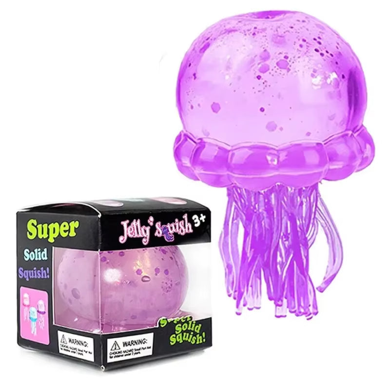 Transparent Glitter Jellyfish Squishy Toy