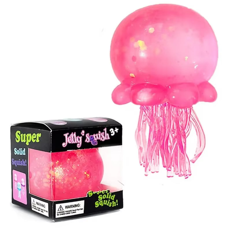 Transparent Glitter Jellyfish Squishy Toy