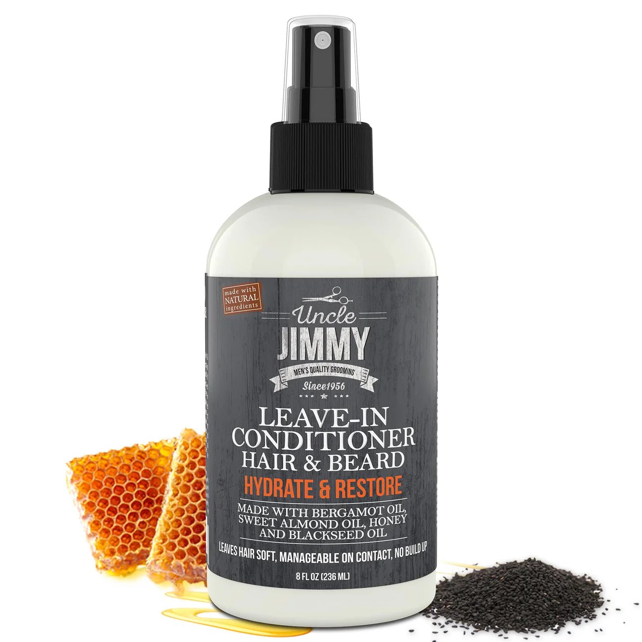 Uncle Jimmy Hair & Beard Leave - In Conditioner – 8oz - Beauty Exchange Beauty Supply