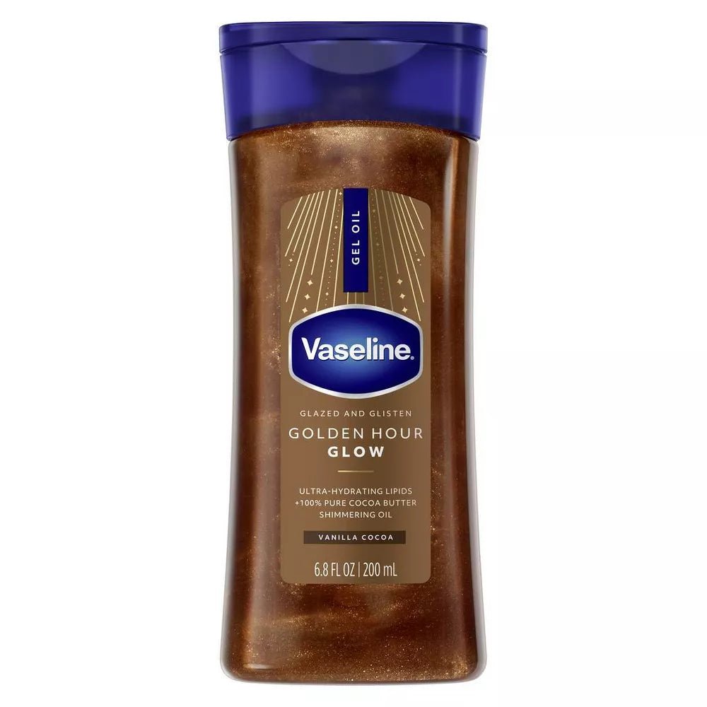 Vaseline Glazed & Glisten Vanilla Cocoa Shimmering Gel Body Oil – 6.8oz - Beauty Exchange Beauty Supply