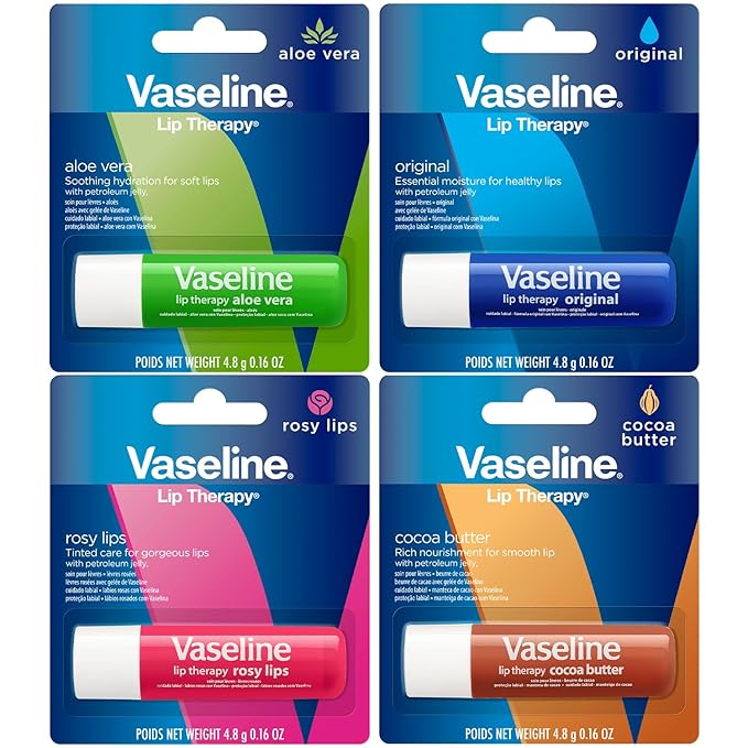 Vaseline Lip Therapy 4 - Pack, Moisturizing Balm with Vitamin E - Beauty Exchange Beauty Supply