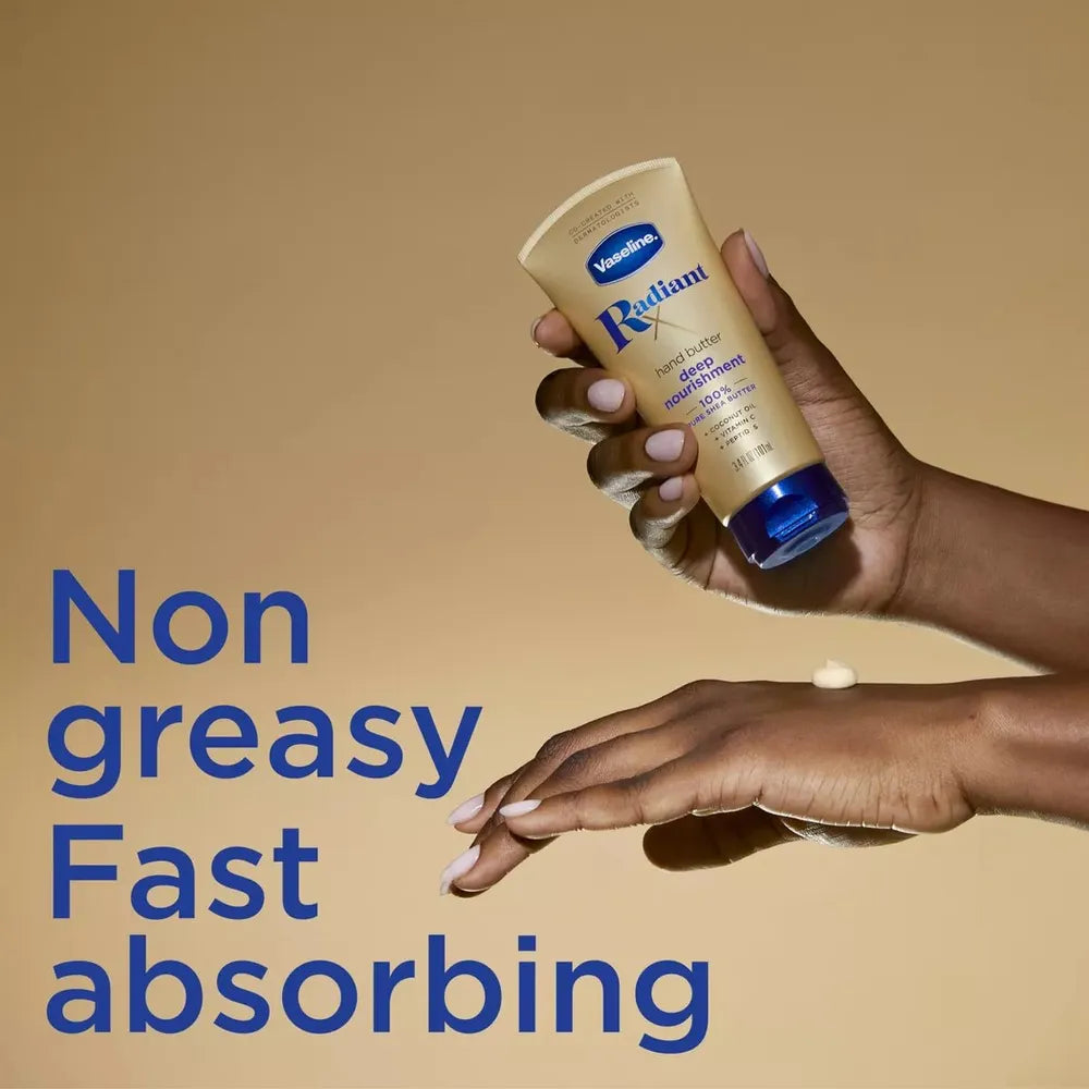 Vaseline Radiant X Deep Nourish Hand Butter – 3.4 oz - Beauty Exchange Beauty Supply