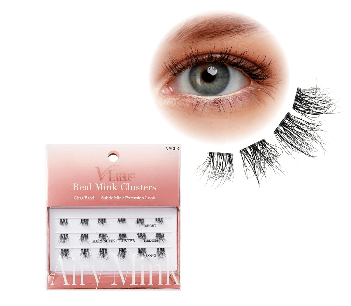 VLuxe & i - ENVY Real Mink Lash Clusters –Fluffy Extension - Beauty Exchange Beauty Supply