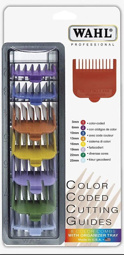 Wahl Colour Cutting Guides Set Plastic Comb Attachments – 8 Pack - Beauty Exchange Beauty Supply