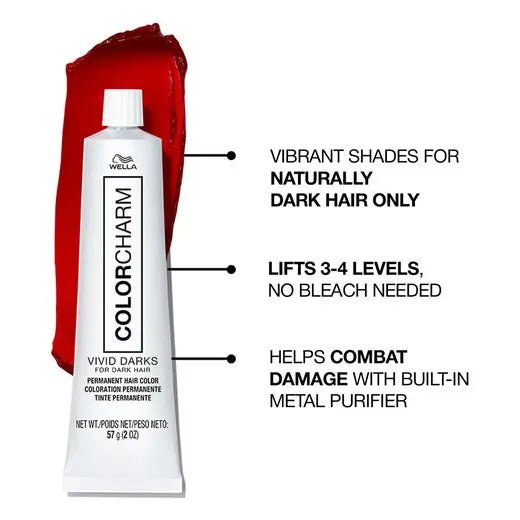 Wella Color Charm Vivid Darks Permanent Cream Hair Color – 2oz - Beauty Exchange Beauty Supply