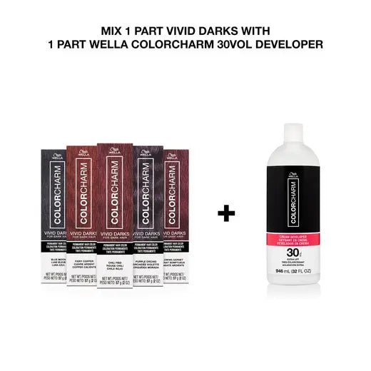 Wella Color Charm Vivid Darks Permanent Cream Hair Color – 2oz - Beauty Exchange Beauty Supply