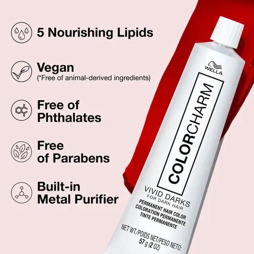 Wella Color Charm Vivid Darks Permanent Cream Hair Color – 2oz - Beauty Exchange Beauty Supply