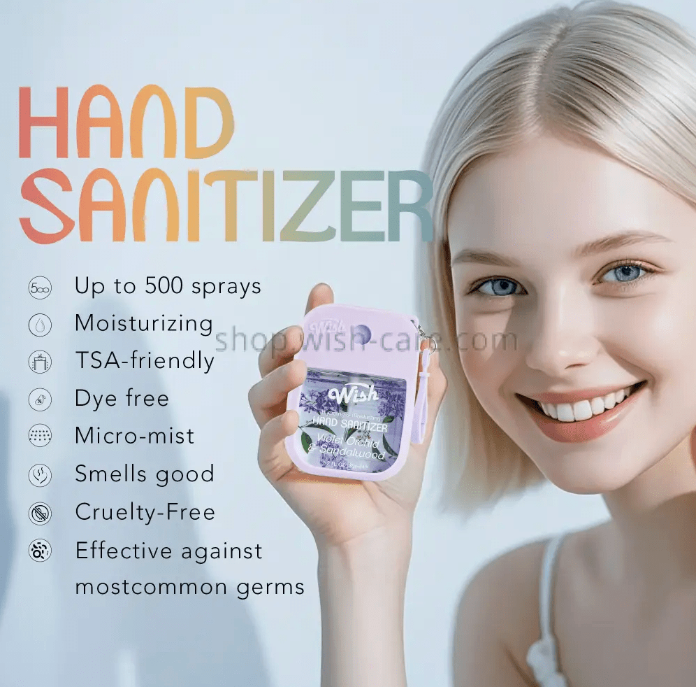 Wish Sanitizer Spray Keychain with Silicone Case - 1.2oz - Beauty Exchange Beauty Supply