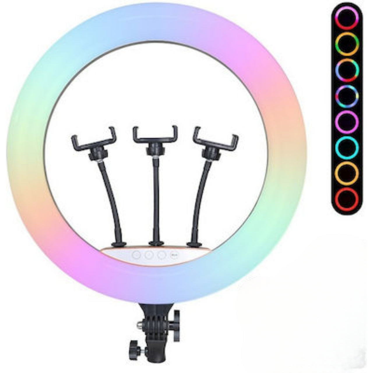 RGB Selfie Ring Light Studio Kit with Tripod - 3 Phone Mount