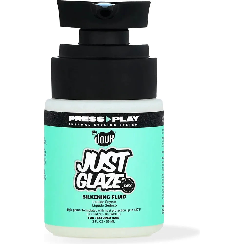 The Doux Just Glaze Silkening Fluid Heat Protectant - 2 oz